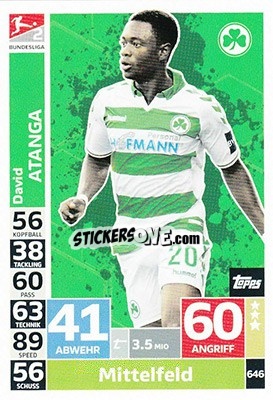 Sticker David Atanga - German Fussball Bundesliga 2018-2019. Match Attax Extra - Topps