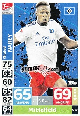 Sticker Khaled Narey - German Fussball Bundesliga 2018-2019. Match Attax Extra - Topps