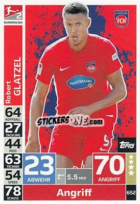 Cromo Robert Glatzel - German Fussball Bundesliga 2018-2019. Match Attax Extra - Topps