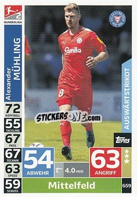 Sticker Alexander Mühling - German Fussball Bundesliga 2018-2019. Match Attax Extra - Topps