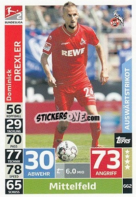 Cromo Dominick Drexler - German Fussball Bundesliga 2018-2019. Match Attax Extra - Topps