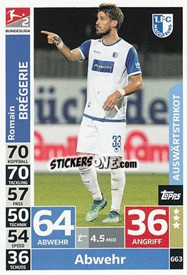 Figurina Romain Brégerie - German Fussball Bundesliga 2018-2019. Match Attax Extra - Topps