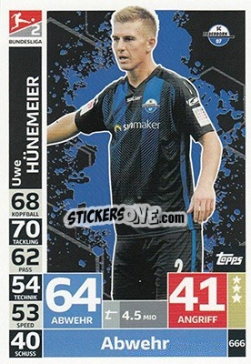 Cromo Uwe Hünemeier - German Fussball Bundesliga 2018-2019. Match Attax Extra - Topps