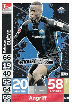 Sticker Babacar Guèye - German Fussball Bundesliga 2018-2019. Match Attax Extra - Topps