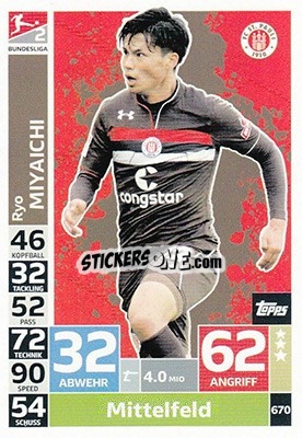 Sticker Ryo Miyaichi - German Fussball Bundesliga 2018-2019. Match Attax Extra - Topps