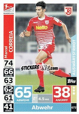 Sticker Marcel Correia - German Fussball Bundesliga 2018-2019. Match Attax Extra - Topps