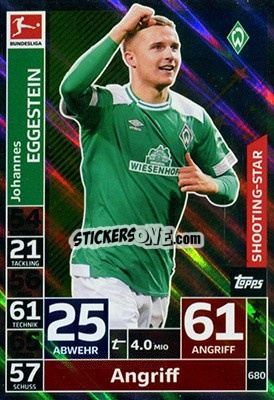 Figurina Johannes Eggestein - German Fussball Bundesliga 2018-2019. Match Attax Extra - Topps