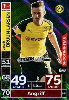 Figurina Jacob Bruun Larsen - German Fussball Bundesliga 2018-2019. Match Attax Extra - Topps