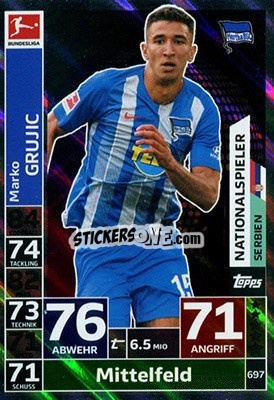 Sticker Marko Grujic - German Fussball Bundesliga 2018-2019. Match Attax Extra - Topps