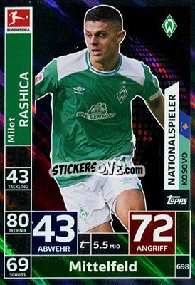 Sticker Milot Rashica - German Fussball Bundesliga 2018-2019. Match Attax Extra - Topps