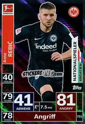 Sticker Ante Rebic - German Fussball Bundesliga 2018-2019. Match Attax Extra - Topps