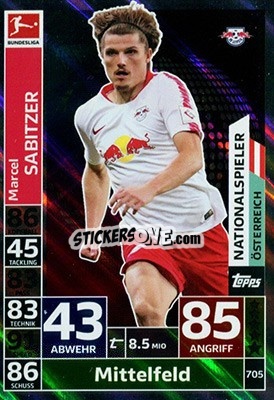 Sticker Marcel Sabitzer - German Fussball Bundesliga 2018-2019. Match Attax Extra - Topps