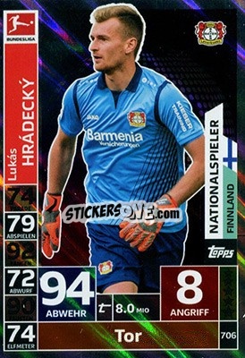 Figurina Lukás Hrádecký - German Fussball Bundesliga 2018-2019. Match Attax Extra - Topps