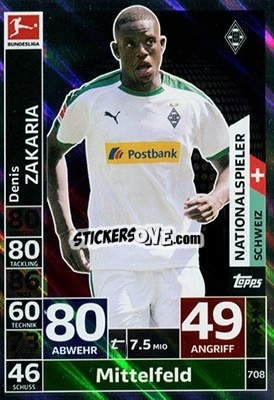 Figurina Denis Zakaria - German Fussball Bundesliga 2018-2019. Match Attax Extra - Topps