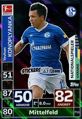 Cromo Yevhen Konoplyanka - German Fussball Bundesliga 2018-2019. Match Attax Extra - Topps