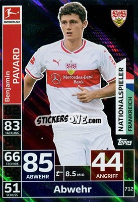 Sticker Benjamin Pavard - German Fussball Bundesliga 2018-2019. Match Attax Extra - Topps