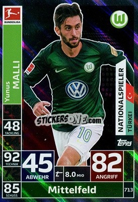 Cromo Yunus Malli - German Fussball Bundesliga 2018-2019. Match Attax Extra - Topps