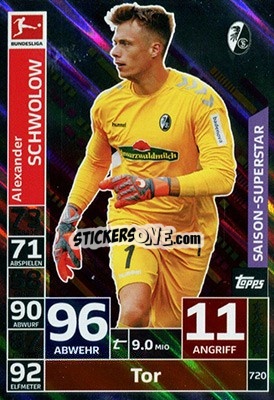 Sticker Alexander Schwolow - German Fussball Bundesliga 2018-2019. Match Attax Extra - Topps