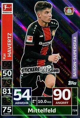 Cromo Kai Havertz - German Fussball Bundesliga 2018-2019. Match Attax Extra - Topps