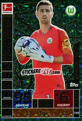 Sticker Koen Casteels - German Fussball Bundesliga 2018-2019. Match Attax Extra - Topps