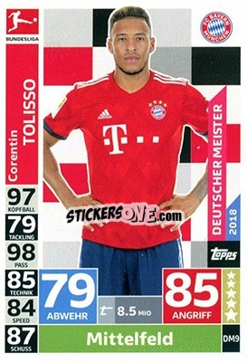 Cromo Corentin Tolisso - German Fussball Bundesliga 2018-2019. Match Attax Extra - Topps