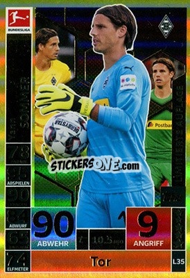 Sticker Yann Sommer - German Fussball Bundesliga 2018-2019. Match Attax Extra - Topps