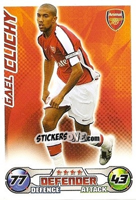 Sticker Gael Clichy - English Premier League 2008-2009. Match Attax n. 3 - Topps