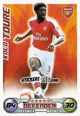 Sticker Kolo Toure - English Premier League 2008-2009. Match Attax - Topps