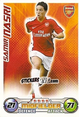 Sticker Samir Nasri - English Premier League 2008-2009. Match Attax n. 8 - Topps