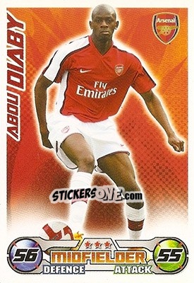Sticker Abou Diaby - English Premier League 2008-2009. Match Attax n. 9 - Topps