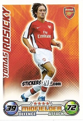 Sticker Tomas Rosicky - English Premier League 2008-2009. Match Attax n. 11 - Topps