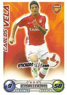 Sticker Carlos Vela - English Premier League 2008-2009. Match Attax n. 13 - Topps