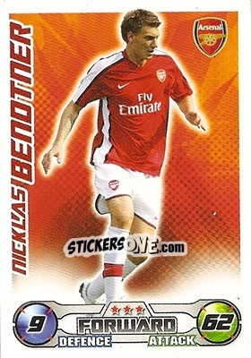 Sticker Nicklas Bendtner - English Premier League 2008-2009. Match Attax n. 14 - Topps
