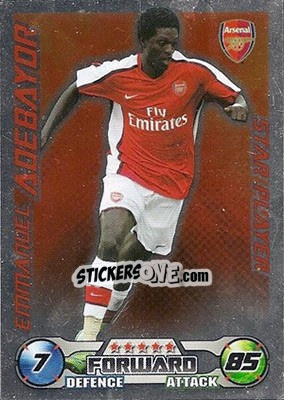Sticker Emmanuel Adebayor - English Premier League 2008-2009. Match Attax n. 18 - Topps