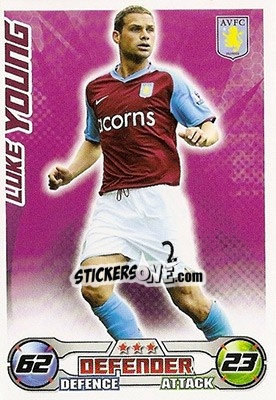 Sticker Luke Young - English Premier League 2008-2009. Match Attax - Topps