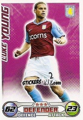Sticker Luke Young - English Premier League 2008-2009. Match Attax n. 26 - Topps