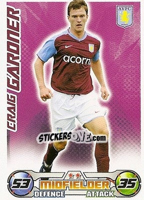Sticker Craig Gardner - English Premier League 2008-2009. Match Attax n. 27 - Topps