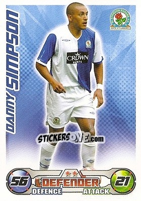 Sticker Danny Simpson - English Premier League 2008-2009. Match Attax n. 39 - Topps