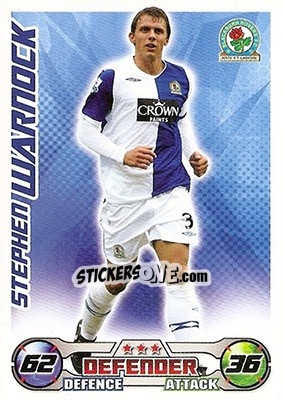 Sticker Stephen Warnock - English Premier League 2008-2009. Match Attax - Topps