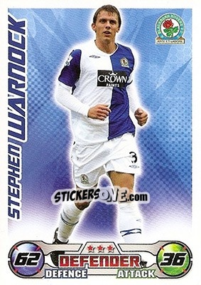 Sticker Stephen Warnock - English Premier League 2008-2009. Match Attax n. 41 - Topps
