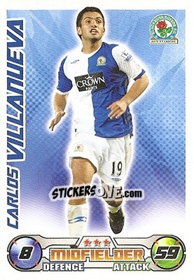 Cromo Carlos Villanueva - English Premier League 2008-2009. Match Attax n. 44 - Topps