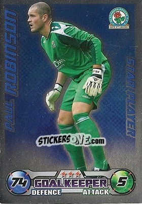 Sticker Paul Robinson - English Premier League 2008-2009. Match Attax n. 53 - Topps