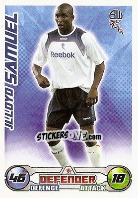 Sticker Jlloyd Samuel - English Premier League 2008-2009. Match Attax n. 57 - Topps
