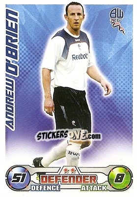 Sticker Andrew O'Brien - English Premier League 2008-2009. Match Attax n. 59 - Topps