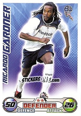 Sticker Ricardo Gardner - English Premier League 2008-2009. Match Attax - Topps