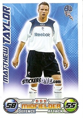 Sticker Matthew Taylor - English Premier League 2008-2009. Match Attax n. 65 - Topps
