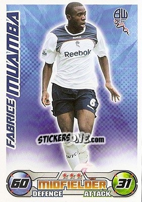 Figurina Fabrice Muamba - English Premier League 2008-2009. Match Attax - Topps