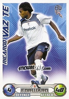 Sticker Ricardo Vaz Te - English Premier League 2008-2009. Match Attax n. 68 - Topps