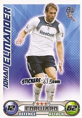 Sticker Johan Elmander - English Premier League 2008-2009. Match Attax n. 70 - Topps