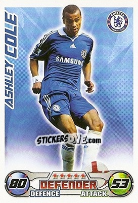 Sticker Ashley Cole - English Premier League 2008-2009. Match Attax n. 74 - Topps